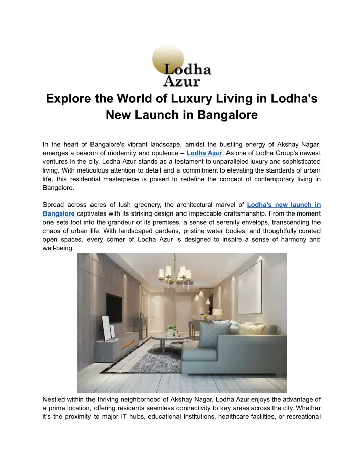 explore the world of luxury living in lodha