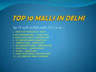 TOP 10 MALL IN DELHI
