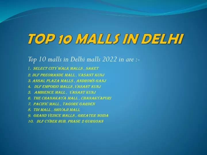 top 10 malls in delhi malls 2022 in are 1 select