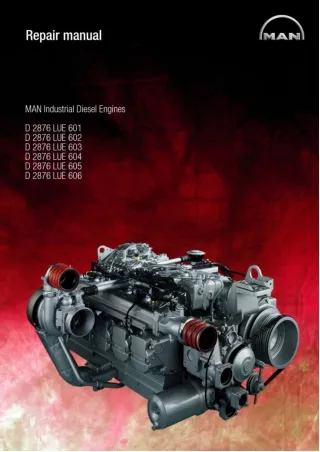 MAN Industrial Diesel Engine D2876 LUE605 Service Repair Manual