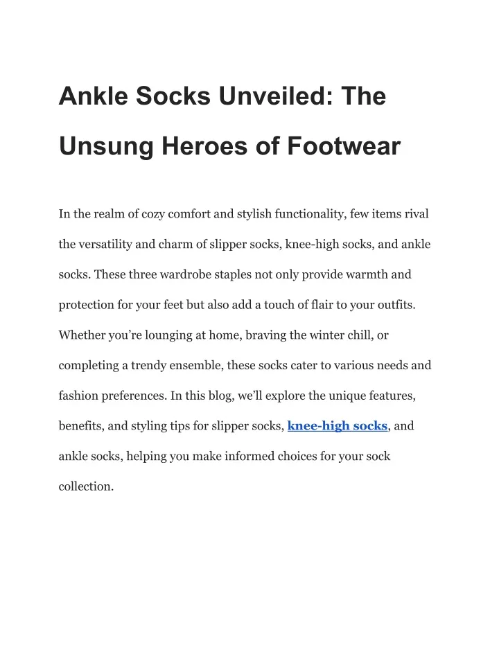 ankle socks unveiled the