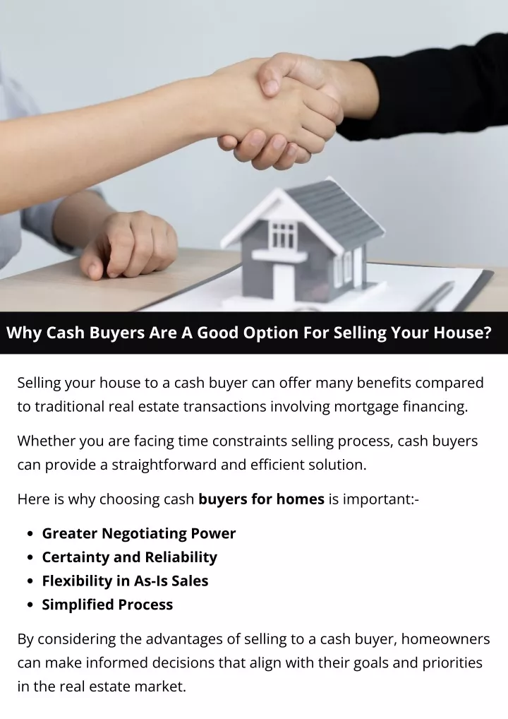 why cash buyers are a good option for selling