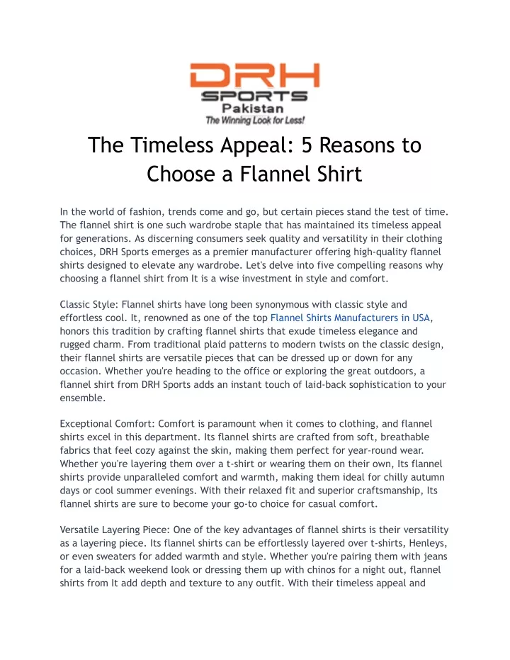 the timeless appeal 5 reasons to choose a flannel