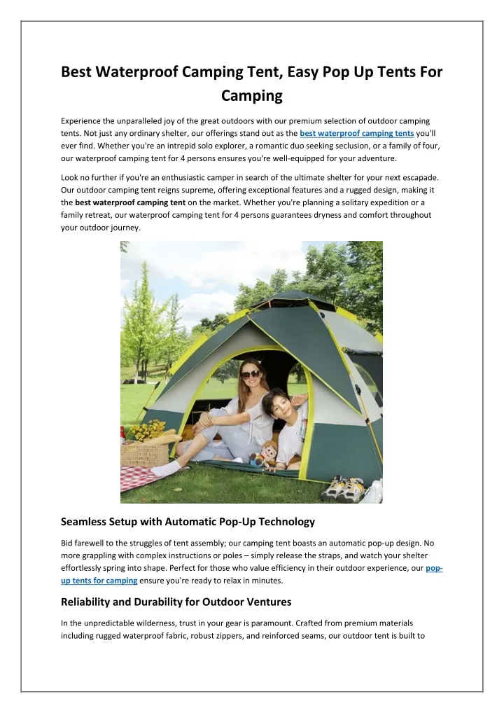 best waterproof camping tent easy pop up tents