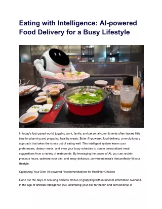 Eating with Intelligence_ AI-powered Food Delivery for a Busy Lifestyle