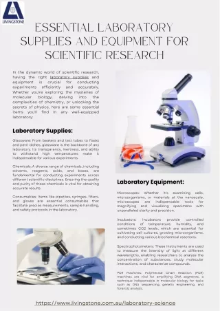 Advancing Scientific Discovery Through Essential Laboratory Supplies and Equipme