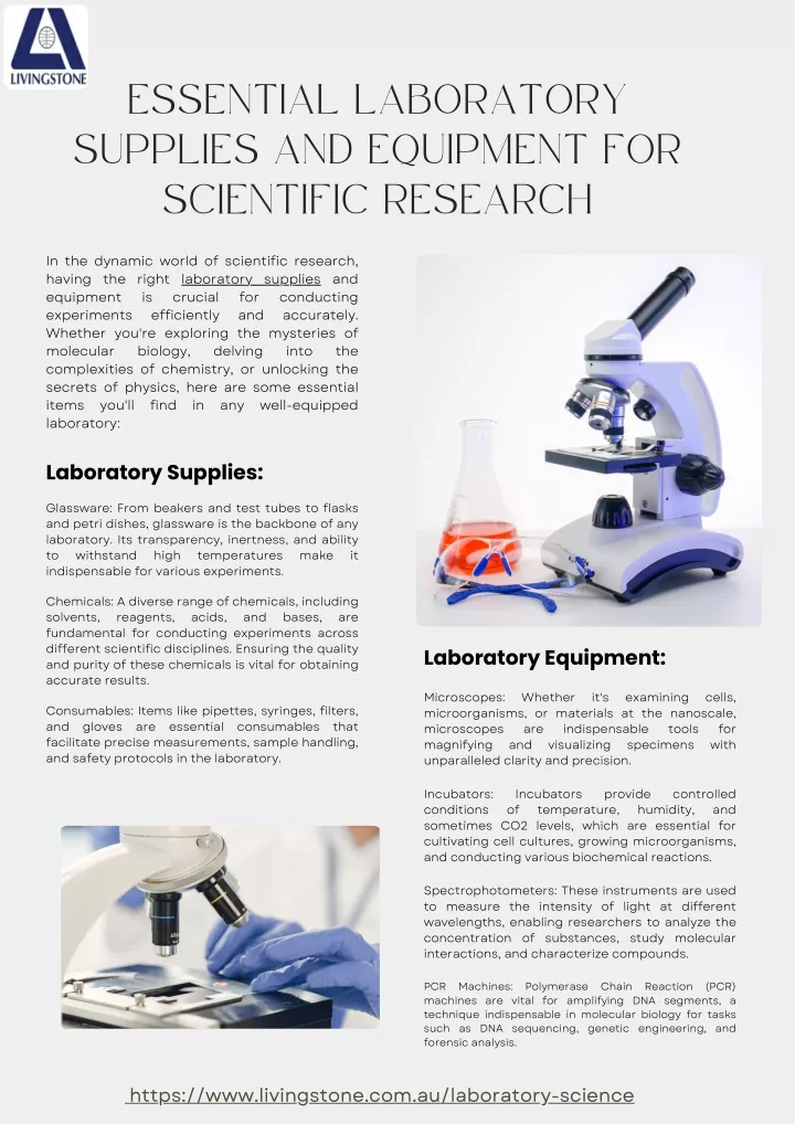 essential laboratory supplies and equipment