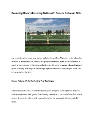 Bouncing Back_ Mastering Skills with Soccer Rebound Nets