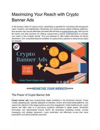 maximizing your reach with crypto banner ads