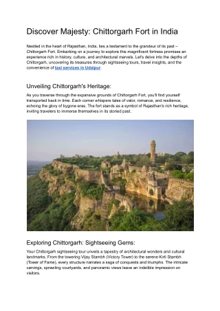 Discover Majesty_ Chittorgarh Fort in India