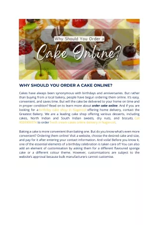 Should You Order a Cake Online?