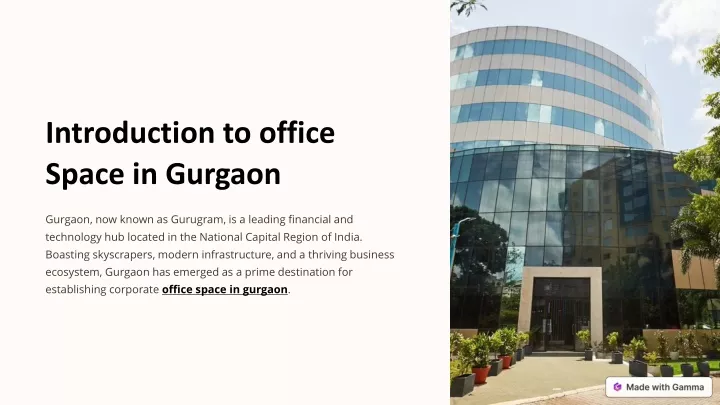 introduction to office space in gurgaon