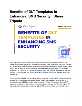 Benefits of DLT Templates in Enhancing SMS Security