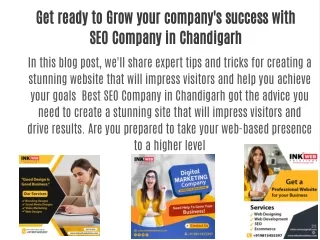 Get ready to Grow your company's success with SEO Company in Chandigarh