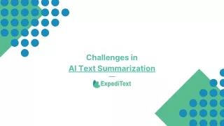 Challenges in AI Text Summarizer