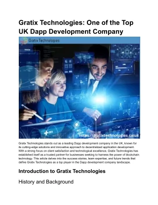 Gratix Technologies_ One of the Top UK Dapp Development Company