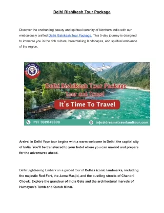 delhi rishikesh tour package