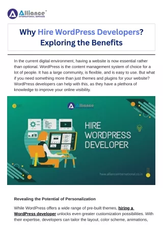 Why Hire WordPress Developers-Exploring the Benefits