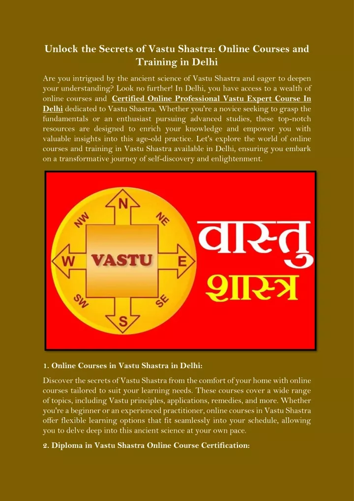 unlock the secrets of vastu shastra online