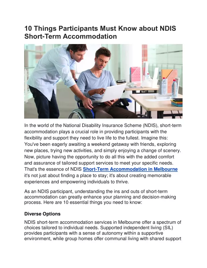 10 things participants must know about ndis short