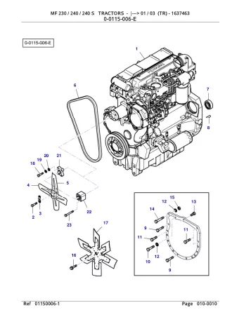 Massey Ferguson 230 TRACTOR Service Parts Catalogue Manual (Part Number  1637463)