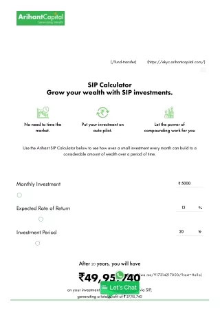 Maximize Your Investments with Arihant Capital's SIP Calculator