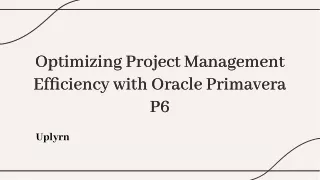 Oracle Primavera P6 for project management
