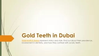 Gold Teeth in Dubai