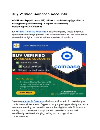 Buy Verified Coinbase Accounts