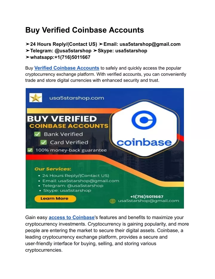 buy verified coinbase accounts