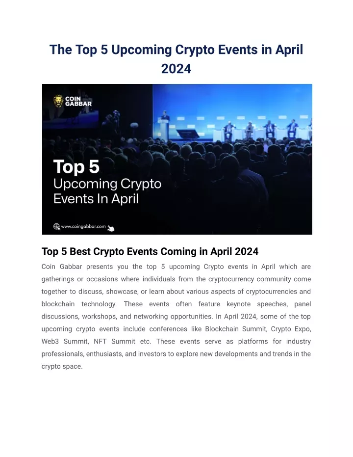 the top 5 upcoming crypto events in april 2024