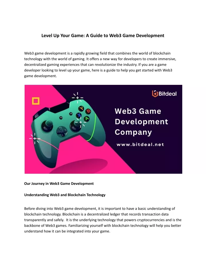 level up your game a guide to web3 game