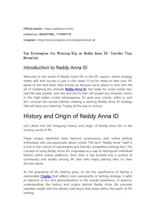 The Ultimate Guide to Reddy Anna ID: Everything You Need to Know