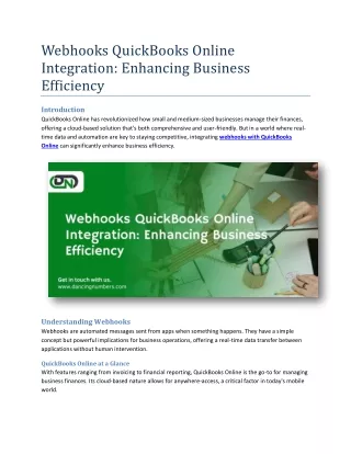 Webhooks QuickBooks Online Integration: Enhancing Business Efficiency