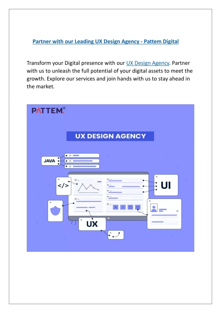partner with our leading ux design agency pattem