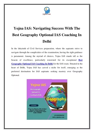 Best Geography Optional IAS Coaching In Delhi Call:8595390705