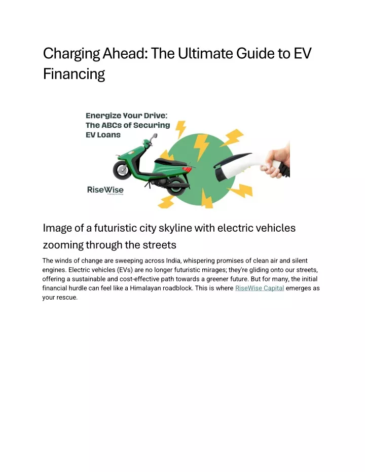 charging ahead the ultimate guide to ev financing