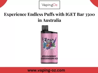 Experience Endless Puffs with IGET Bar 3500 in Australia