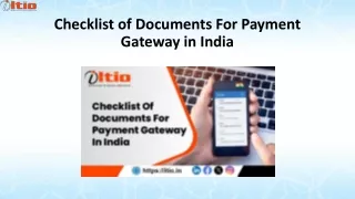 checklist of documents for payment gateway in india