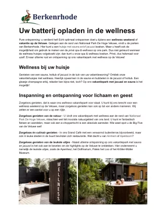 Vakantiepark met wellness - Berkenrhode