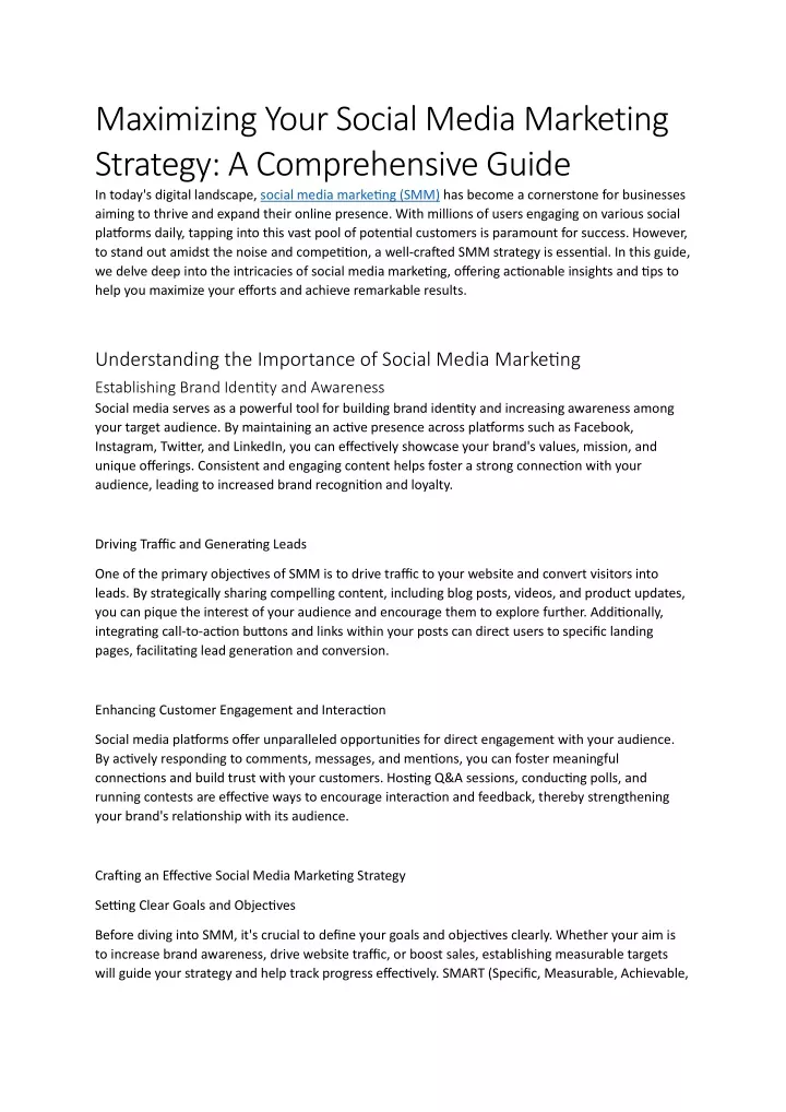 maximizing your social media marketing strategy