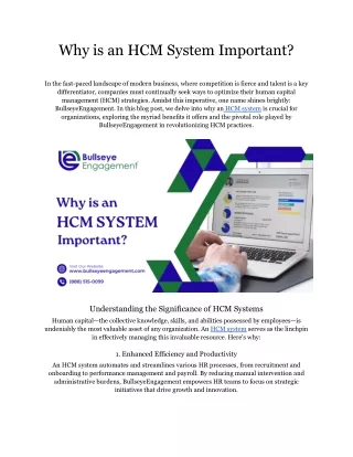 Why is an HCM System Important?