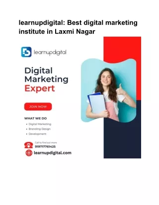 learnupdigital: Best digital marketing institute in Laxmi Nagar