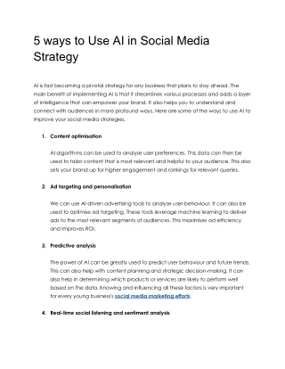 5 ways to use AI in social media strategy