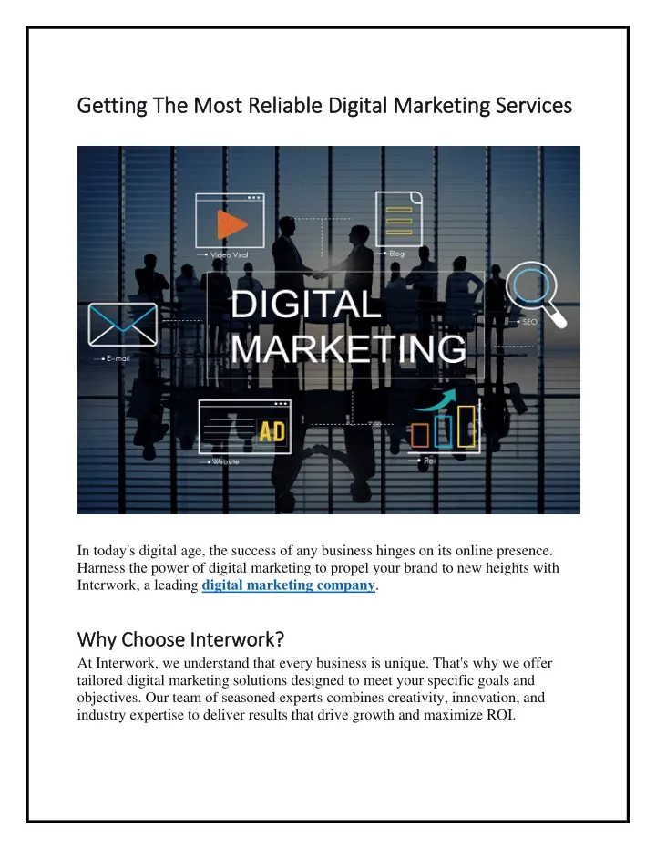 getting the most reliable digital marketing