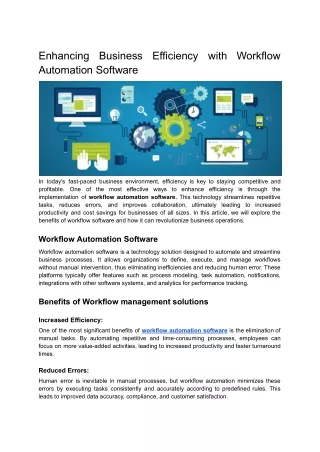 Enhancing Business Efficiency with Workflow Automation Software