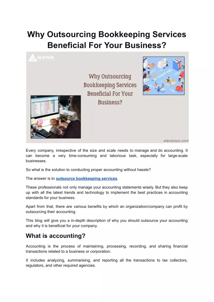 why outsourcing bookkeeping services beneficial