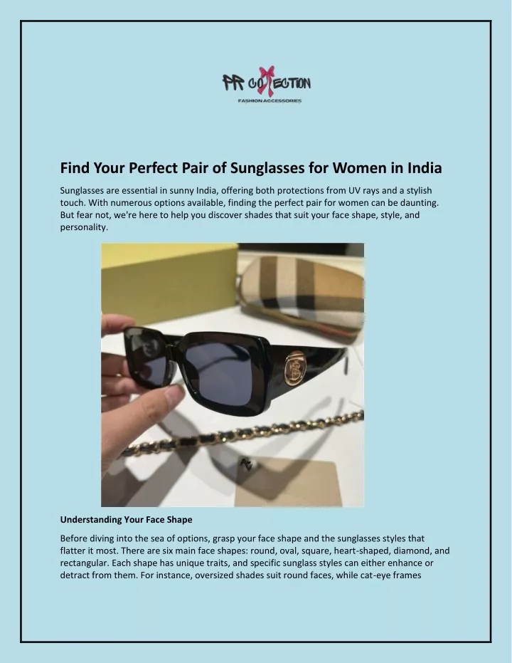 find your perfect pair of sunglasses for women