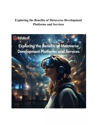exploring the benefits of metaverse development