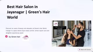 Best Hair Salon in Jayanagar | Green's Hair World